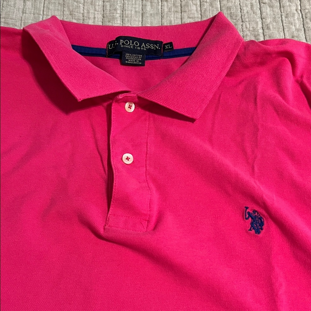 🔥🔥U.S. Polo Assn. Vibrant Pink Polo Shirt